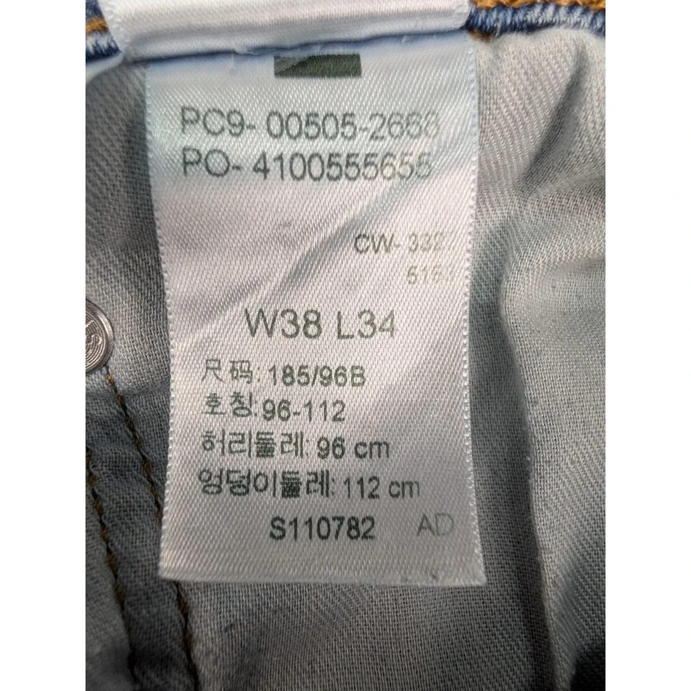 Levi's 505 Regular Fit‎ Jeans Mens 38x34(32) Straight Leg Med Wash Blue
